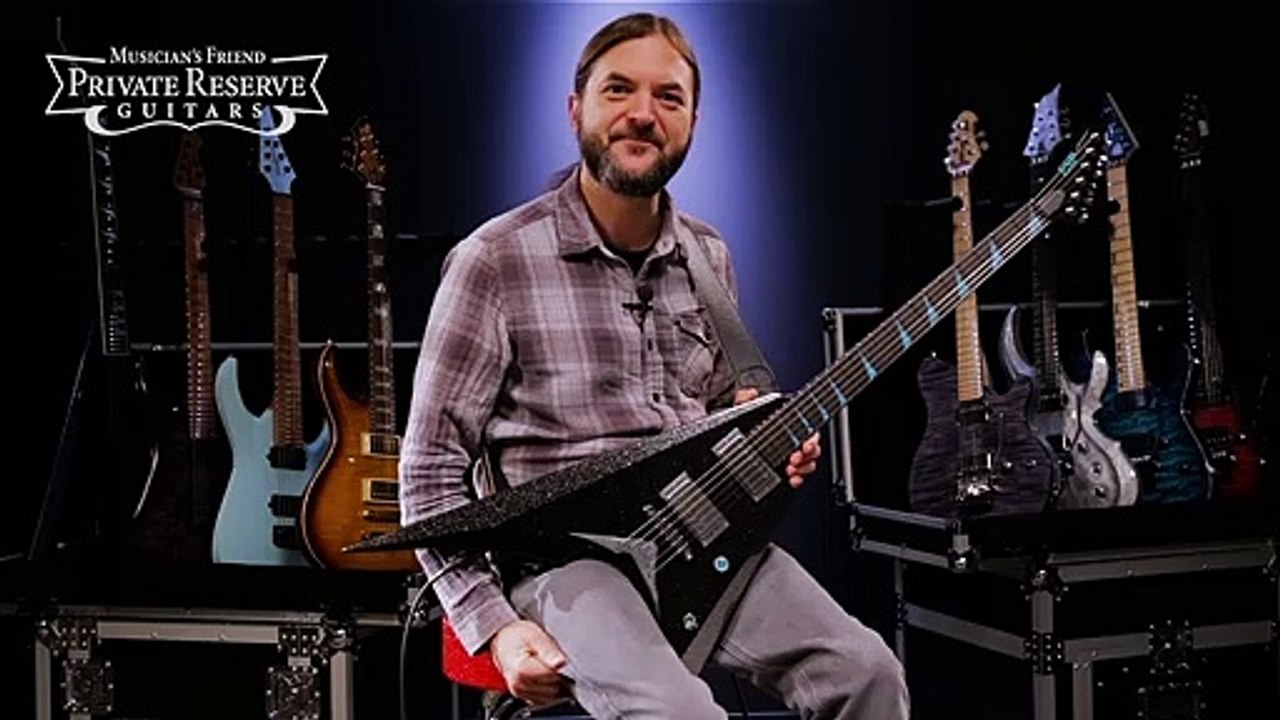 ESP Exhibition Black Metallic Custom Arrow Pointy V [Musician's Friend]