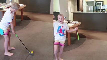 '10-Year-Old Stuck in Quarantine Pulls Off IMPRESSIVE Golf Trick Shot'