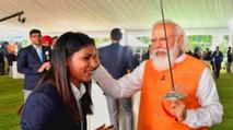 Bhavani Devi gifts fencing sword to PM Modi