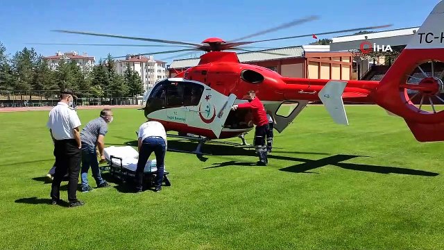 KOAH hastası kadın, ambulans helikopter ile hastaneye yetiştirildi