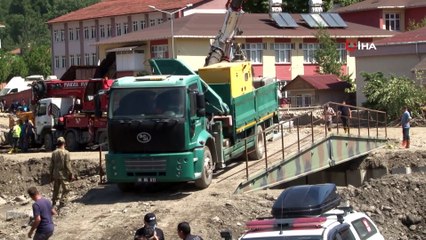 Fırat Kalkanı Harekatında kullanılan köprü bu kez sel bölgesine kuruldu