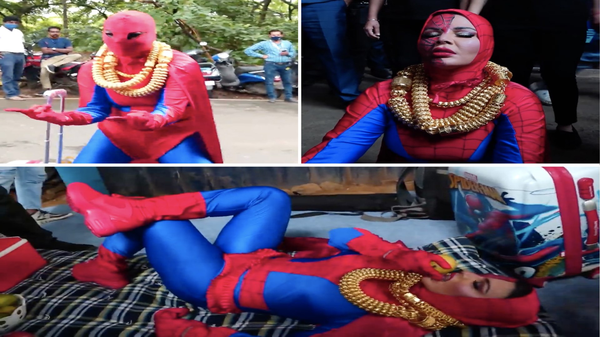 ⁣Rakhi Sawant Protests Outside Big Boss OTT House In Spiderman Avatar | Bigg Boss OTT | SpotboyE