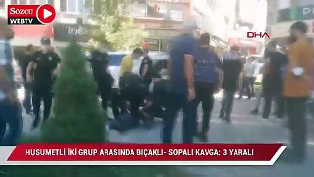 Husumetli iki grup arasında bıçaklı-sopalı kavga