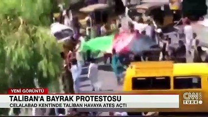 Son dakika... Afganistan'da Taliban'a bayrak protestosu