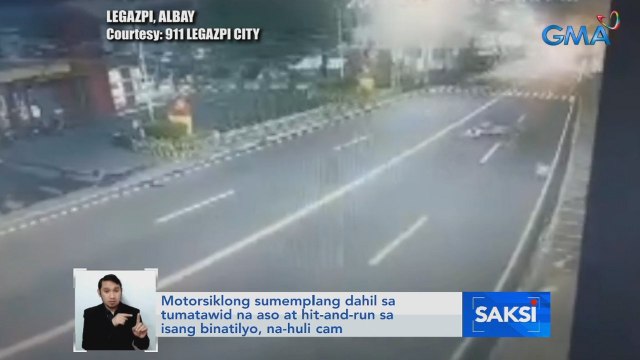 Motorsiklong sumemplang dahil sa tumatawid na aso at hit-and-run sa isang binatilyo, na-hulicam | Saksi