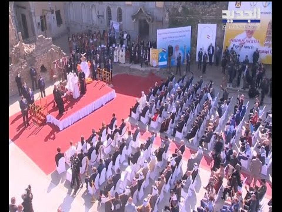 بث مباشر البابا فرنسيس في قرقوش بعد الموصل استكمالا لجولته على المدن المسيحية في العراق