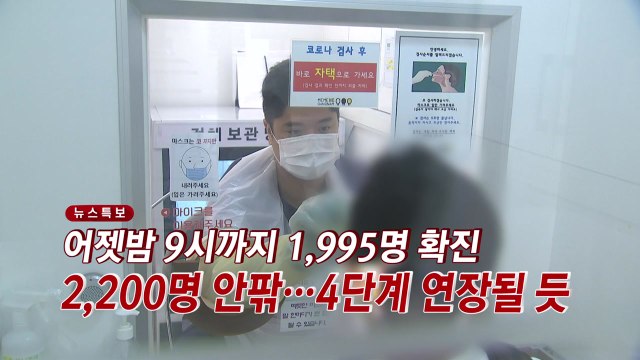 [YTN 실시간뉴스] 어젯밤 9시까지 1,995명 확진...4단계 연장될 듯 / YTN