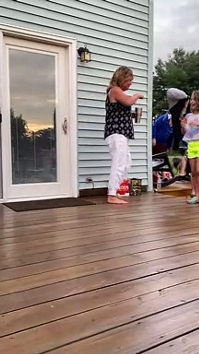 Scaring Mom with Zombie Head