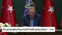أردوغان يعرض وساطة تركية بين السودان وإثيوبيا