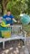 Guy Fills Green Smoke Inside Huge Balloon Using Leaf Blower And Smoke Bomb