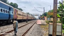 PERFECT CROSSING WITH HOWRAH INTERCITY WAP-5 AND HOWRAH-KATWA STAFF SPECIAL TRAIN || INDIAN RAILWAY