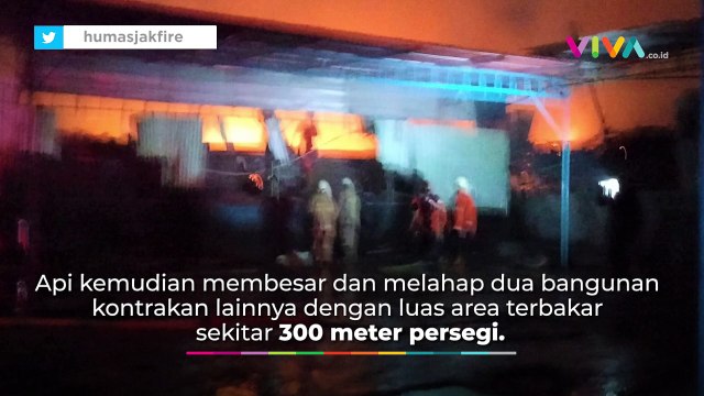 Kebakaran Pulogadung, 3 Bangunan Kontrakan Hangus Terbakar