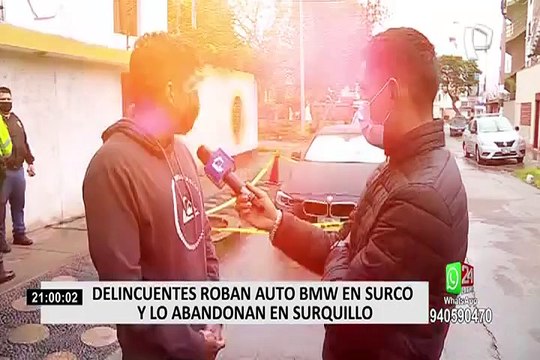 Delincuentes roban auto BMW en Surco y lo abandonaron en Surquillo
