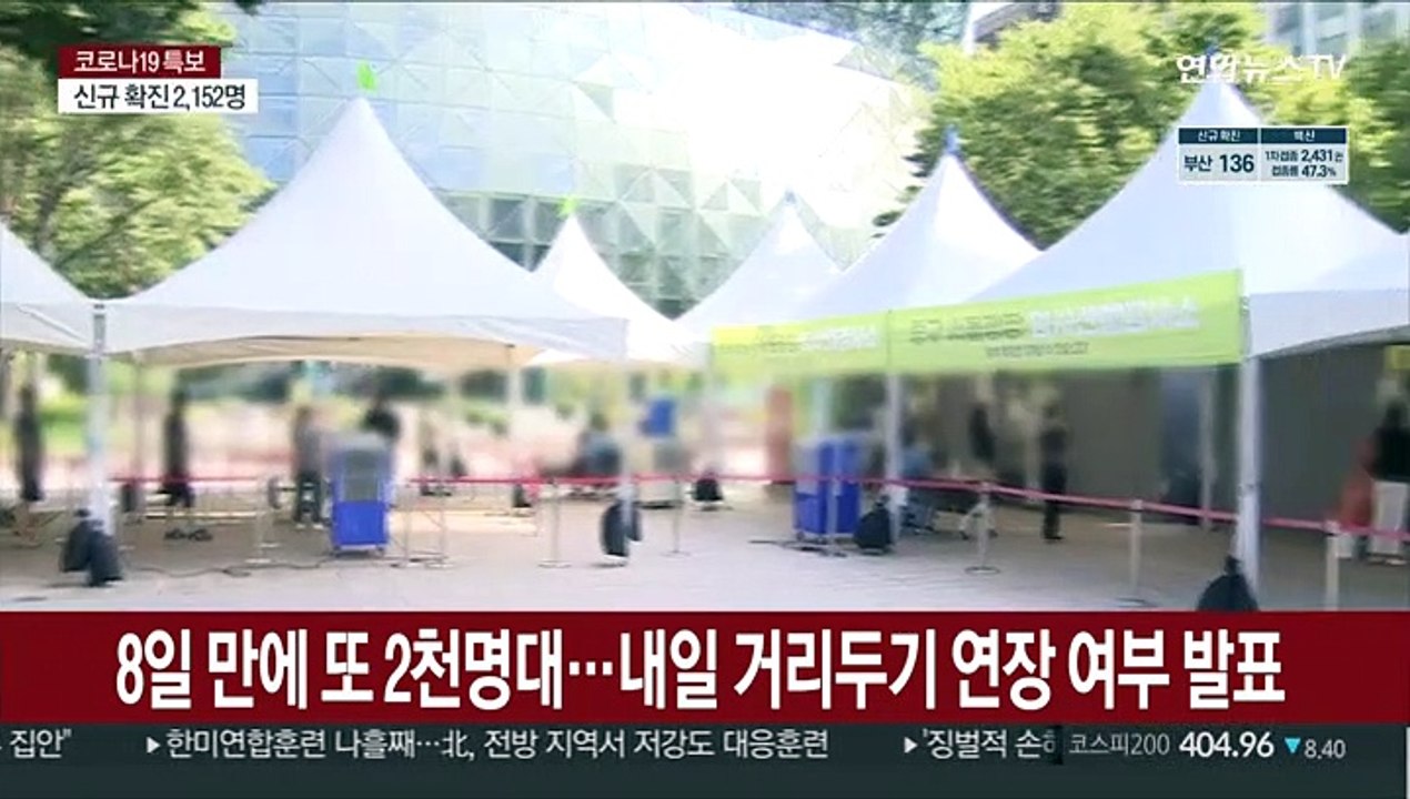 8일 만에 또 2천명대…내일 거리두기 연장 여부 발표
