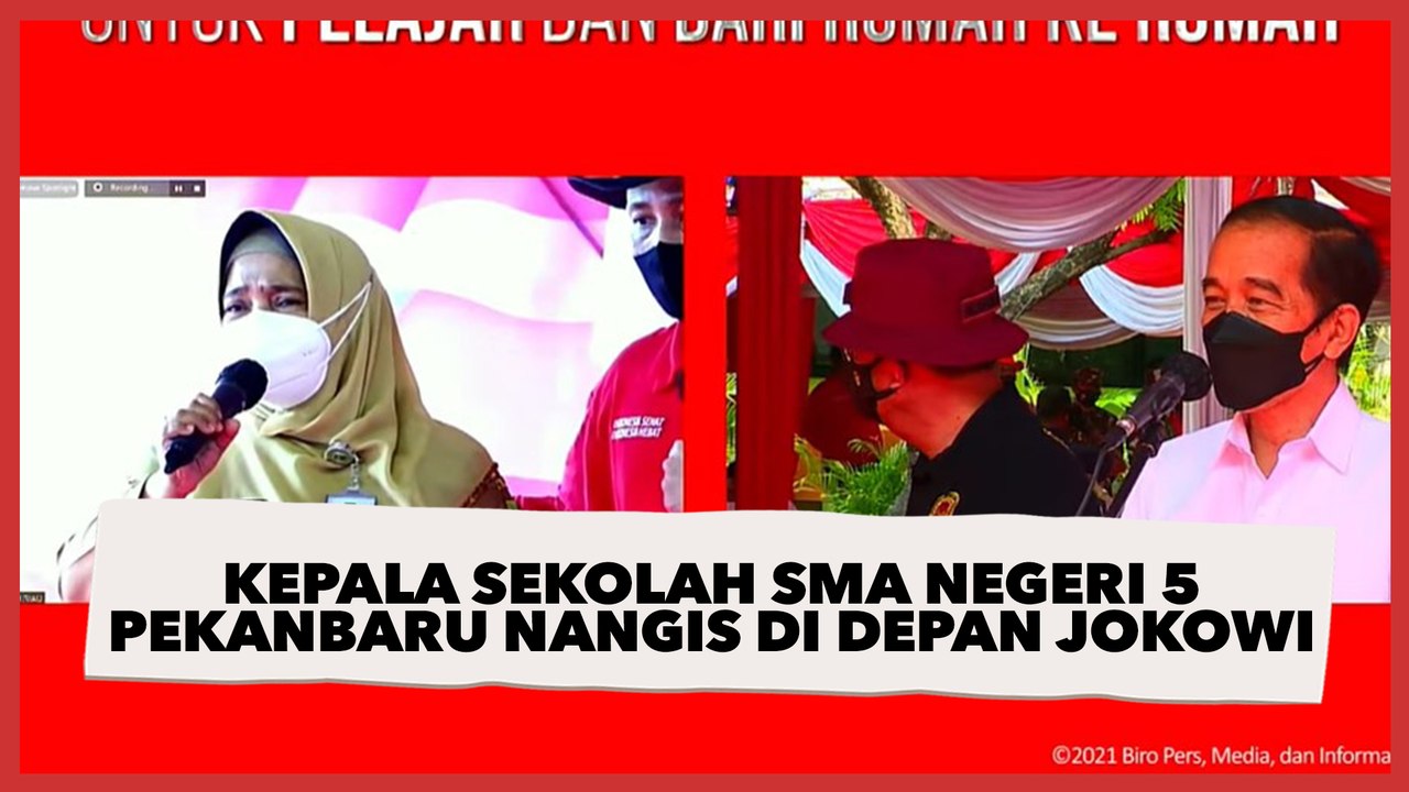 Curhat Kangen Sekolah Tatap Muka, Ibu Kepsek Ini Nangis di Depan Jokowi