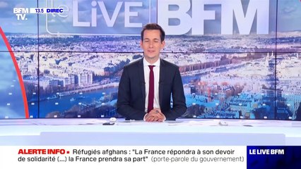 Le présentateur Loïc Besson dit au revoir aux téléspectateurs avant de revenir queques minutes plus tard.