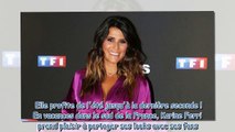 Karine Ferri - ce look dentelle tendance et estival qui met en valeur son décolleté et son bronzage