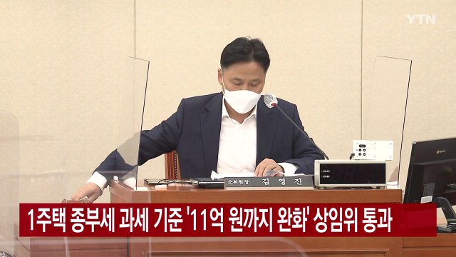 [YTN 실시간뉴스] 1주택 종부세 과세 기준 '11억 원까지 완화' 상임위 통과 / YTN