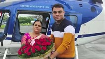 Maharashtra: Son fulfill mom's dream of flying in helicopter