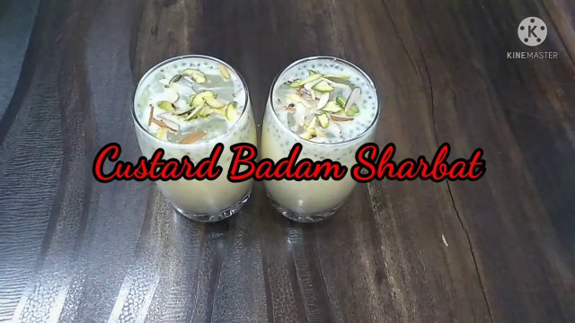 Custard Sharbat Recipe | Doodh Ka Sharbat Recipe | Muharram Special Sharbat Recipe | Badam Sharbat | doodh ka sharbat kaise banate hai| Badam Milkshake|custard badam Milkshake| badam ka sharbat|
