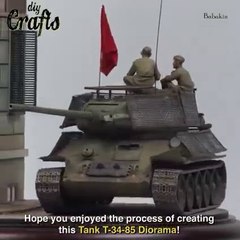 amazing building and tank T 34 -85 diorama berlin may 1945