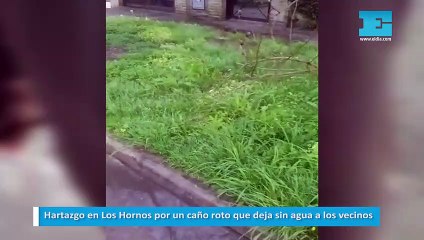 Hartazgo en Los Hornos por un caño roto que deja sin agua a los vecinos
