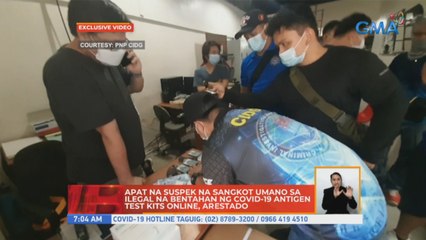 Apat na suspek na sangkot umano sa ilegal na bentahan ng COVID-19 antigen test kits online, arestado | UB