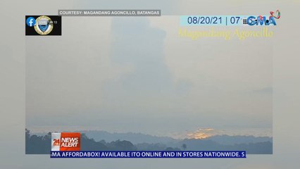 PHIVOLCS: SO2 emission ng Taal Volcano, umabot sa 12,000 tons; May naiulat na adverse effects sa ilang lugar sa Talisay at Agoncillo | 24 Oras News Alert