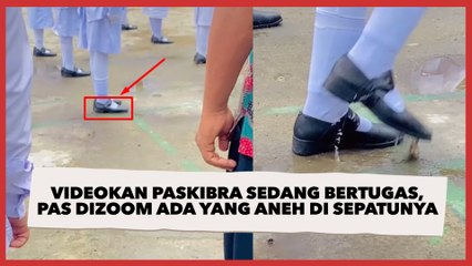 Videokan Paskibra yang Sedang Bertugas, Pas Dizoom Ada yang Aneh di Sepatunya