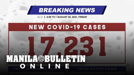 DOH reports 17,231 new cases, bringing the national total to 1,807,800, as of AUGUST 20, 2021