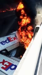 Fire Engulfs Semi Truck After Crash