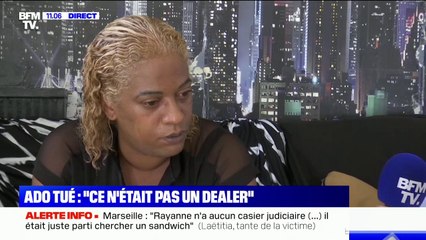 "Je ne laisse plus ma fille de 11 ans sortir": la tante de l'ado tué à Marseille témoigne sur BFMTV