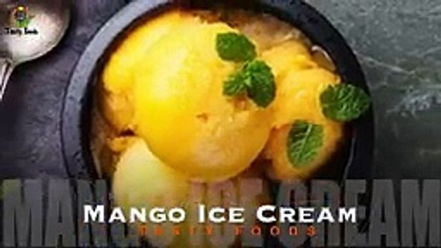 Homemade Mango Ice Cream 3 Ingredients No Ice Cream Machine Easy Dessert Recipe -