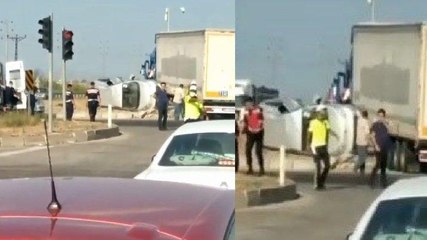 TIR kırmızıda durmayınca ortalık savaş alanına döndü