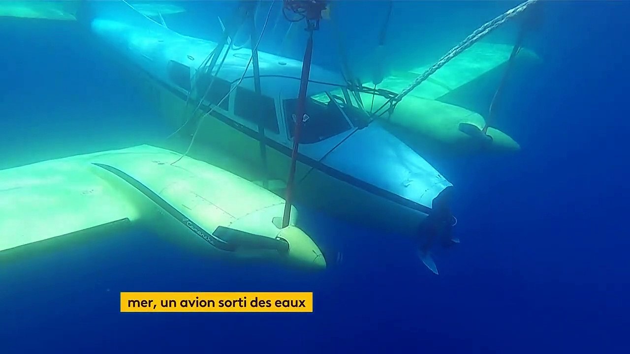 Alpes-Maritimes : un avion échoué sorti des eaux