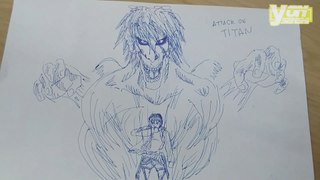 EREN YEAGER, ATTACK ON TITAN (Shingeki no Kyojin), Let's draw with a ballpoint pen.