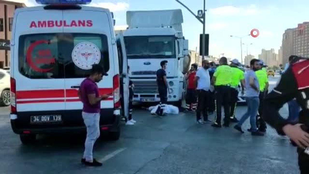 Büyükçekmece-Hadımköy yolu, Beylikdüzü istikametinde hafriyat kamyonunun çarptığı yaya olay yerinde hayatını kaybetti