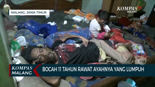 Seorang Anak 11 Tahun di Malang Rawat Ayahnya Yang Lumpuh dan Adiknya Yang Masih 4 Tahun