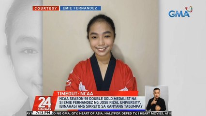 NCAA Season 96 double gold medalist na si Emie Fernandez ng Jose Rizal University, ibinahagi ang sikreto sa kanyang tagumpay | 24 Oras
