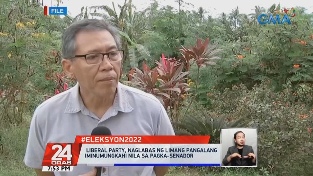 Liberal Party, naglabas ng limang pangalang iminumungkahi nila sa pagka-Senador | 24 Oras