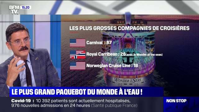 Le Wonder of the Seas , le plus gros paquebot du monde, réalise sa première sortie en mer au large de Saint-Nazaire