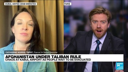 Chaos at Kabul airport as people wait to be evacuated