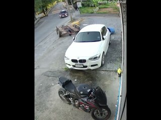 Loose Trailer Plows into Parked Car