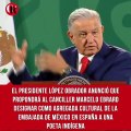 En la 'mañanera', López Obrador anunció que propondrá al canciller Marcelo Ebrard designar como agregada cultural de la embajada de México en España a una poeta indígena.