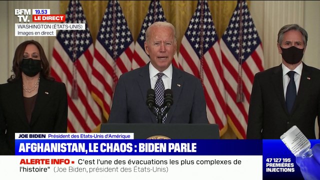 Joe Biden sur l'Afghanistan: Ces opérations d'évacuation représentent des risques pour nos forces armées, (...) il y aura peut-être des pertes