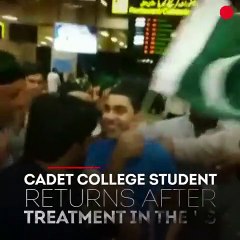 Cadet college student returns after treatment in the US