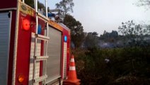 Corpo de Bombeiros combate incêndio em vegetação no Jardim Colmeia