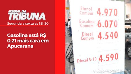 Gasolina está R$ 0,21 mais cara em Apucarana