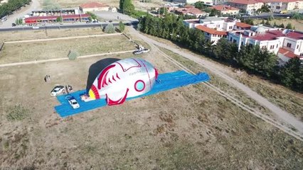 "Uluslararası 2. Kapadokya Balon Festivali" için Nevşehir'de üretilen "roket balon"un test uçuşu yapıldı