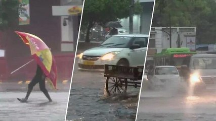 Watch: Heavy rain lashes Delhi-NCR, leading to waterlogged streets, traffic jams